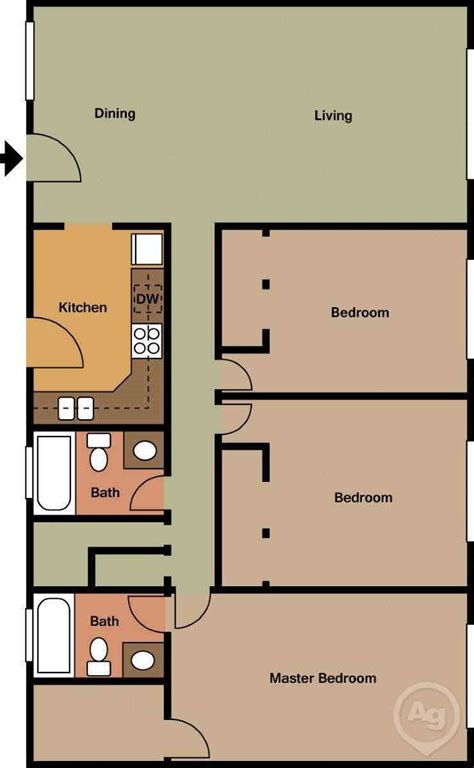 Floor Plans of Crystal Lake Apartments in Miami Gardens, FL