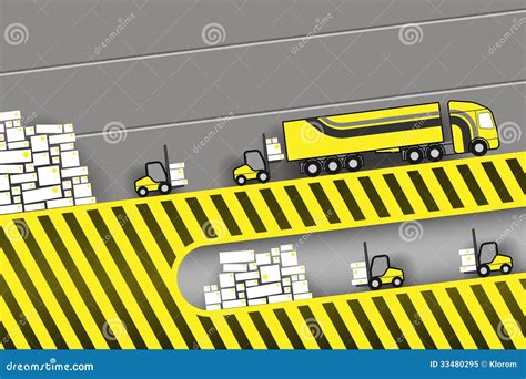 Loading a truck in stock stock vector. Illustration of vector - 33480295