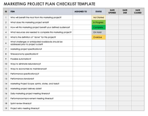 Free Marketing Project Plan Templates | Smartsheet