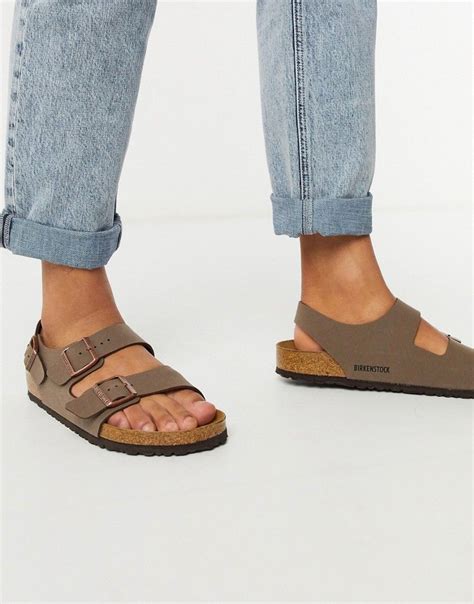 Birkenstock milano birko-flor nubuck sandals in mocha | ASOS ...