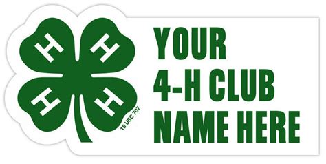 4-H Logo with Club Name 4-H Sticker SP7620 - 4-H Store