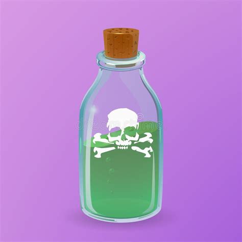 Poison Bottle. Cartoon Style Stock Illustration - Illustration of green ...