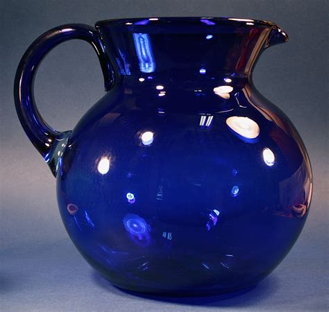 Antique Hand-Blown Old Cobalt Glass Collectible Centerpiece Pitcher ...