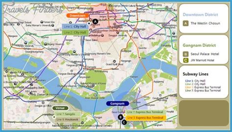 Seoul Map Tourist Attractions - TravelsFinders.Com