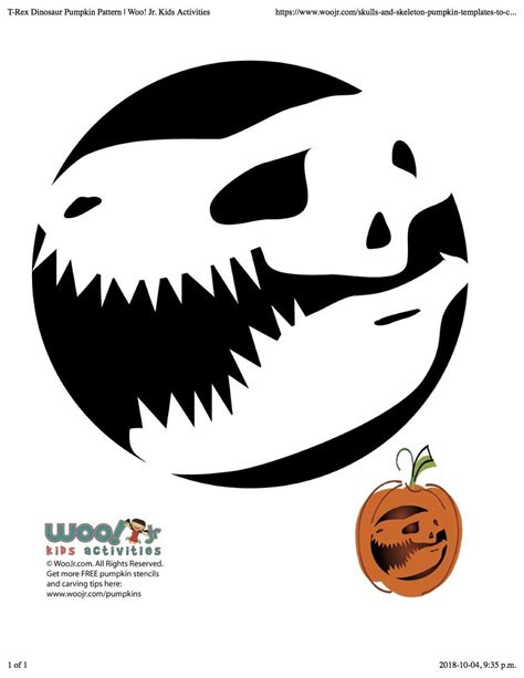 Dinosaur (Pumpkin Stencil - Pumpkin Pattern - Pumpkin Template - Jack-o ...