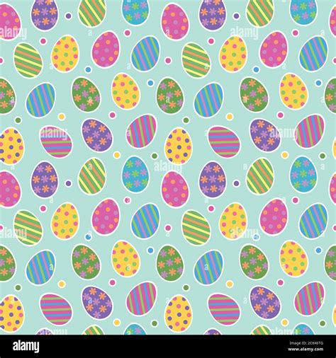 Easter egg seamless pattern vector background with cute colourful ...