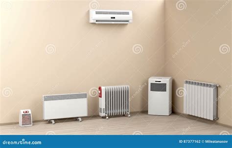 Electric Heaters in the Room Stock Illustration - Illustration of climate, indoor: 87377162