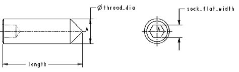 ISO Set Screw Size Data Table Chart ISO 4026