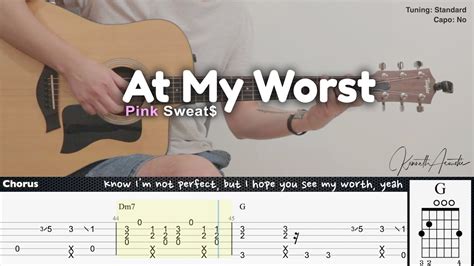 At My Worst - Pink Sweat$ | Fingerstyle Guitar | TAB + Chords + Lyrics Chords - Chordify