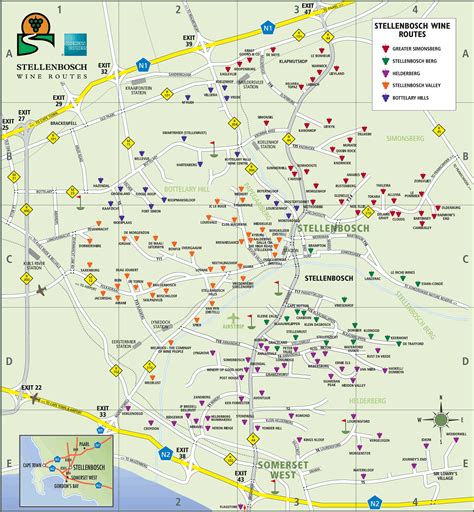 Fascinerend elke keer tack stellenbosch wine route map Ongewijzigd kamp compleet