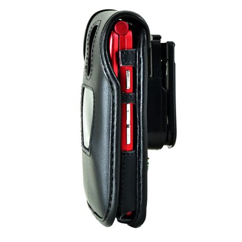 Jitterbug Flip Cell Phone Black Leather Fitted Case with with Rotating Removable Belt Clip