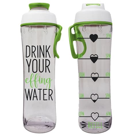 BPA Free Reusable Water Bottle with Time Marker - Motivational Fitness Bottles - Hours Marked ...