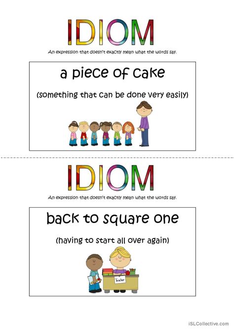 Idiom anchor chart: English ESL worksheets pdf & doc