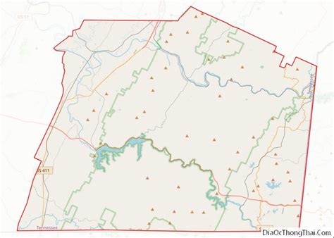 Map of Polk County, Tennessee - Thong Thai Real