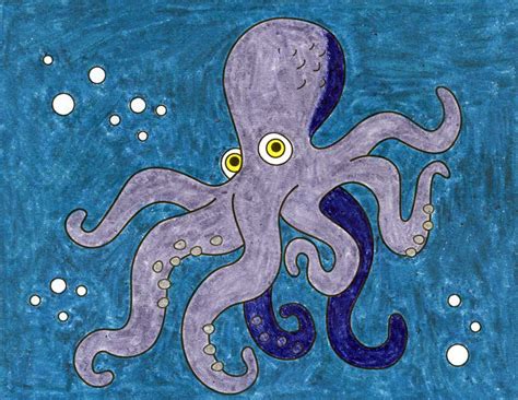 Simple Easy methods to Draw an Octopus Tutorial and Octopus Coloring ...