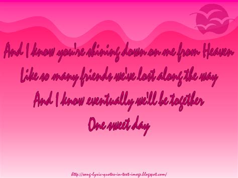 Song Lyric Quotes In Text Image: One Sweet Day - Mariah Carey Song ...