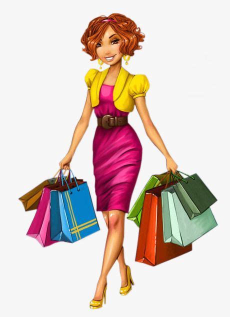 Cartoon Shopping Lady PNG Images, Cartoon Clipart, Lady Clipart, Smile PNG Transparent ...