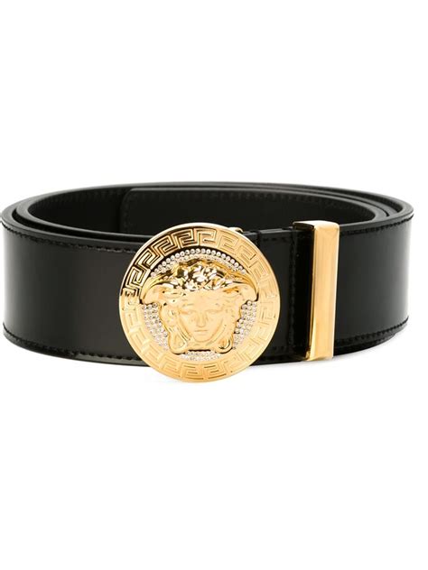 Versace Round Medusa Belt in Black for Men | Lyst