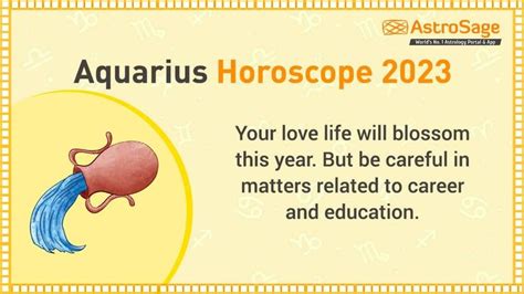 Aquarius Horoscope 2023 in 2023 | Aquarius horoscope, Horoscope ...