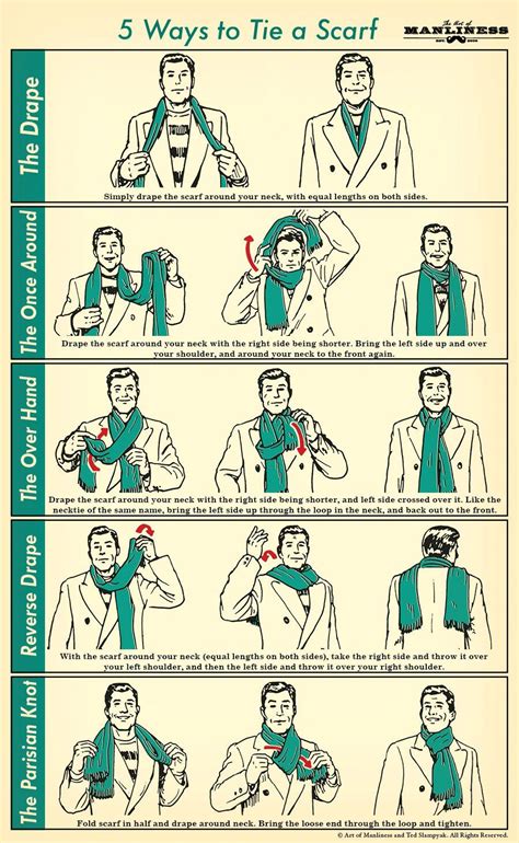 5 Ways to Tie a Scarf: Your 60-Second Visual Guide | Mens scarf fashion ...