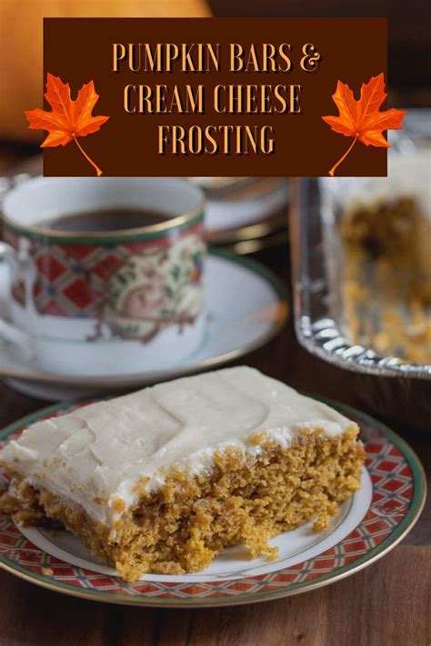 Pumpkin Bars with Cream Cheese Frosting | Easy & Homemade - Lakeside Table | Recipe | Dessert ...