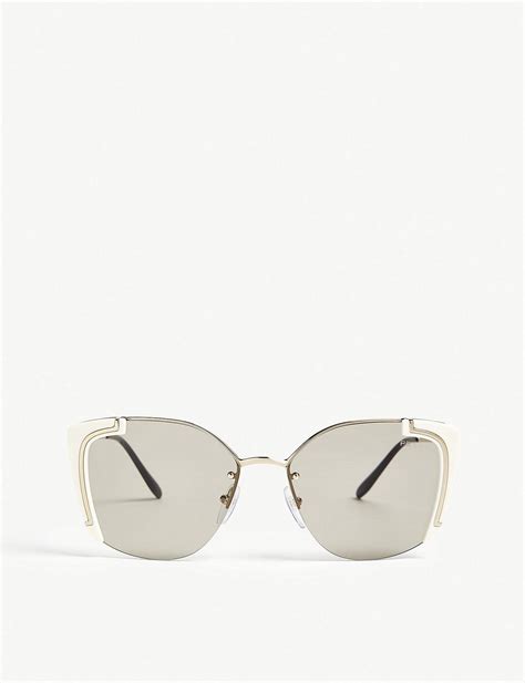 Prada Cat-eye Frame Sunglasses in White - Lyst