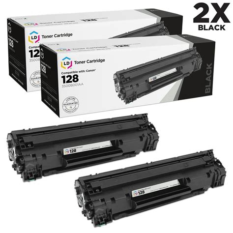 LD Compatible Replacement for Canon 128 Black Toner Cartridge 2-Pack for FaxPhone L100, L190 ...