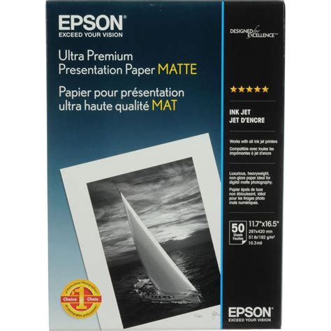 Epson Ultra Premium Presentation Matte Paper A3 11.7x16.5” (50) | Ultra premium, Epson, Matte paper