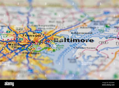 Baltimore Maryland USA and surrounding areas Shown on a road map or ...