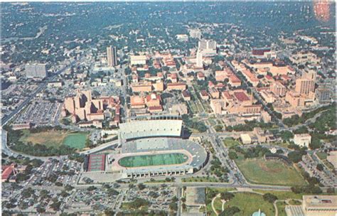 AustinPostcard - Aerial view of the University of Texas campus at Austin, Texas.