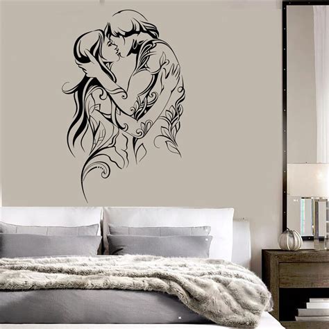 Vinyl wall love couple bedroom art Home Decor Wall Decals Vinyl living ...