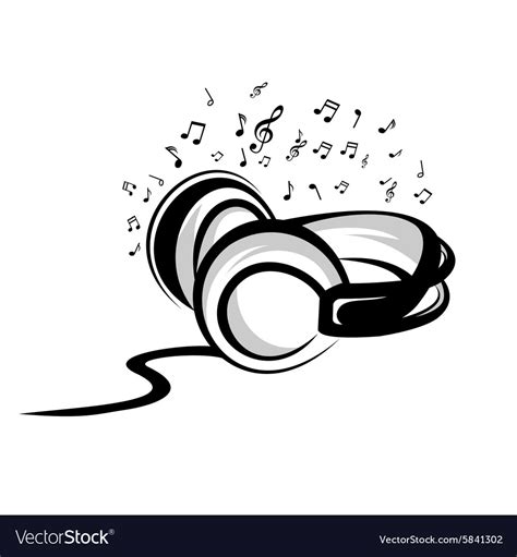 Headphone sketch Royalty Free Vector Image - VectorStock