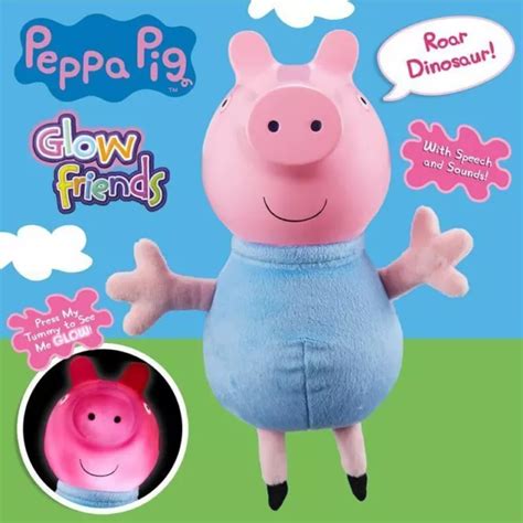 PEPPA PIG TALKING Plush Glow Friend George 22cm Figure Soft Toy Ages 18 ...