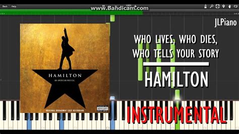 Who Lives, Who Dies, Who Tells Your Story - Hamilton (Synthesia Piano Backing) *SHEET MUSIC ...