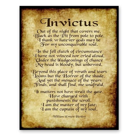 Invictus Poem Printable