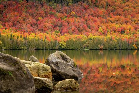 Vermont Fall Colors Reflected on Jobs Pond Photograph by Jeff Folger - Fine Art America