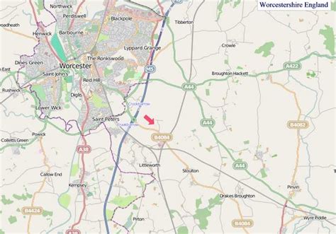 A Map of Worcestershire England. Worcestershire UK Map