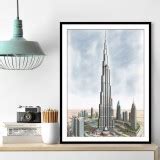 Burj Khalifa coloured Pencil Sketch Artwork