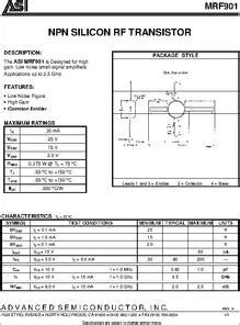 MRF901 datasheet - NPN Silicon RF Transistor