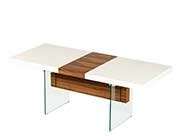 White and Walnut Extendable Dining Table VG001 | Modern Dining