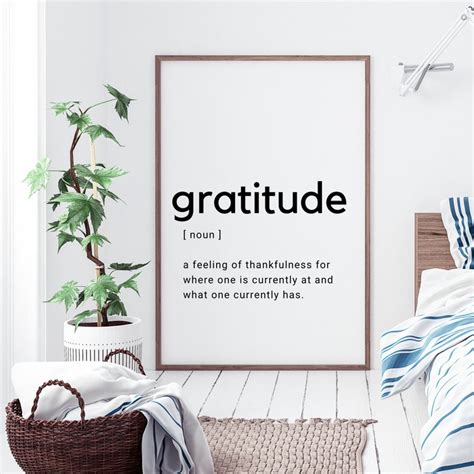 Gratitude Definition Wall Art Gratitude Sign Grateful Quote - Etsy