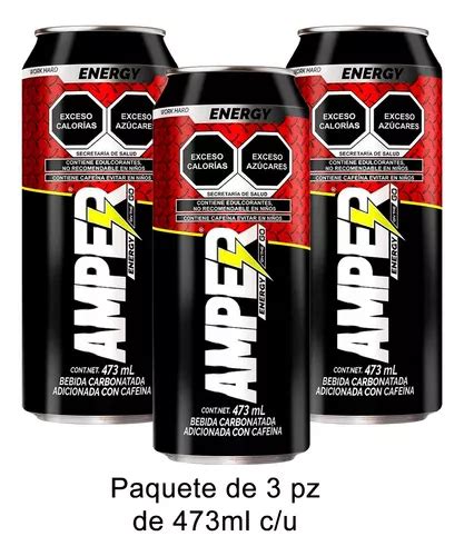 Bebida Energética Amper Speed Carbonatada 473 Ml 3 Pz