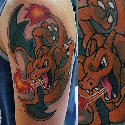 60 Charizard Tattoo Designs For Men - Pokemon Ink Ideas