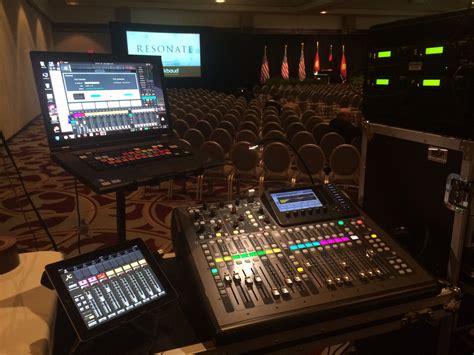 Behringer X32 compact setup with iPad for 8more faders and laptop for ...