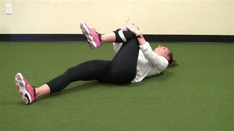 Supine External Hip Rotator Stretch - YouTube