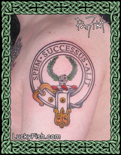 Clan Ross Crest Badge Tattoo — LuckyFish, Inc. and Tattoo Santa Barbara