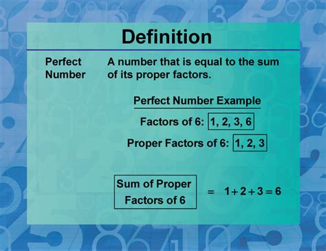 Definition--Prime and Composite Properties--Perfect Number | Media4Math