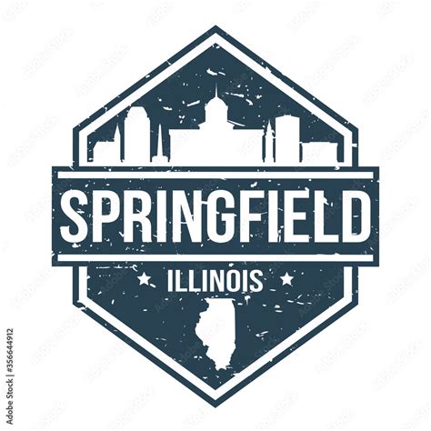 Springfield Illinois Travel Stamp Icon Skyline City Design Stock Vector ...