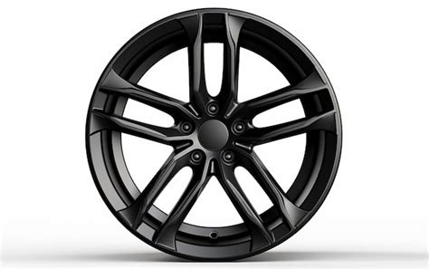 Premium AI Image | quotIsolated Black Car Alloy Wheel on Whitequot