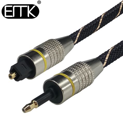 EMK Digital Toslink to Mini Toslink Cable 3.5mm SPDIF Optical Fiber Cable 3.5 to Optical Audio ...